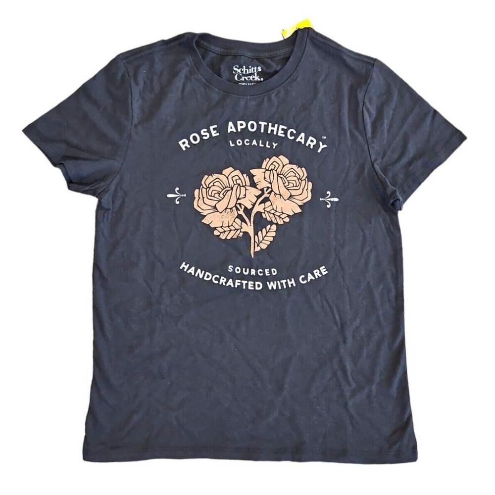 Schitts Creek T-Shirt Women Size XS Gray Rose Apothecary Short-Sleeve 100 Cotton